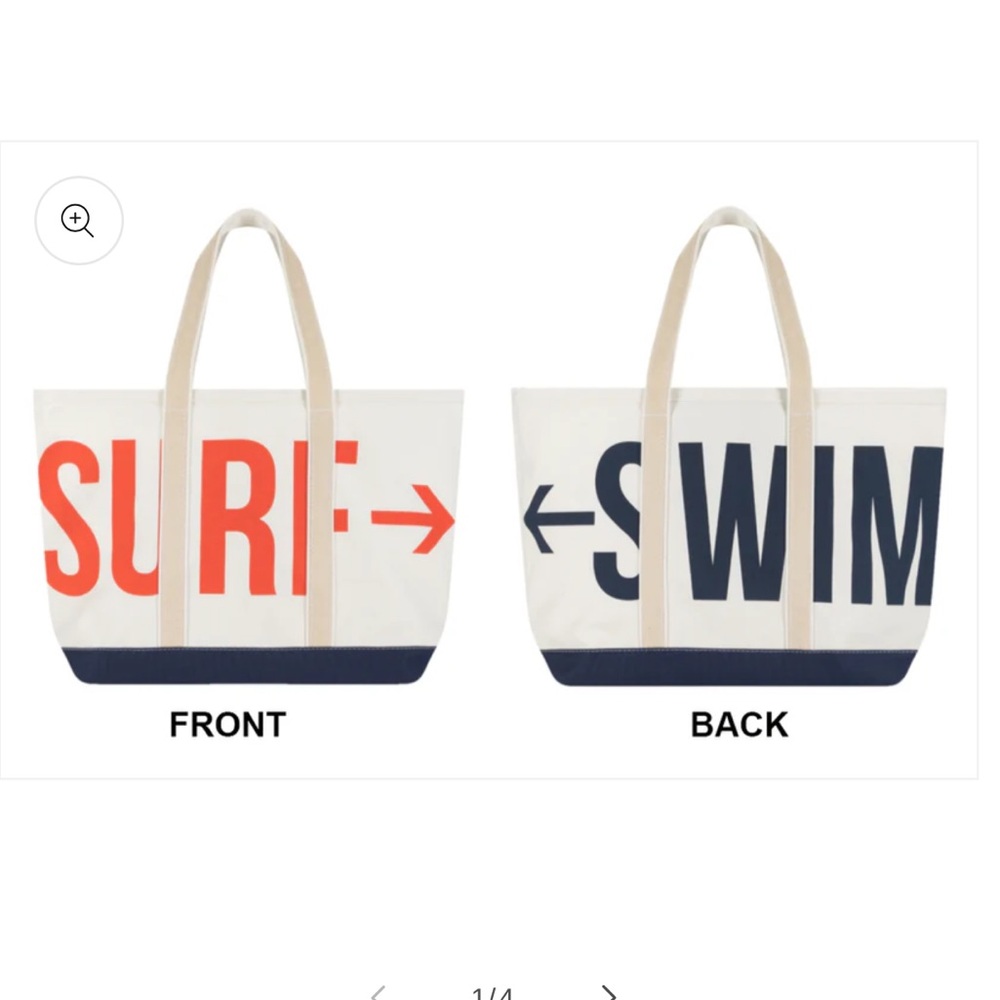 Crab and Cleek Surf/Sand Tote {Navy/Natural/Orange} - Picture 2 of 10